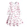 Europa y Estados Unidos transfronterizo nuevo estampado digital 3D ropa infantil vestido de manga larga dulce dulce lunares casual vestido de princesa