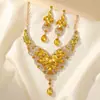 Conjunto de colar de joias transfronteiriças com design vintage de Ziyu, europeu e americano, para mulheres, pedras preciosas de cristal no atacado