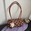 Bolsa de boliche de mão única e estilosa, novo modelo 2026, bolsa de ombro simples com bolinhas para mulheres, bolsa de ombro de grande capacidade