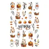 2025 Transfronterizos Calientes Halloween Arte de Uñas Pegatinas Ins Dibujos Animados Lindos Calabaza de Halloween Fantasma Telaraña Pegatinas para Uñas