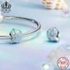 Cuentas originales de concha azul Evelle de plata de ley S925, pulsera DIY con cuentas de viento oceánico, joyería.
