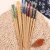 Palillos de Bambú para Pez Saury Estilo Japonés Juego de Vajilla para el Hogar 22.5cm Puntiagudos Antideslizantes Palillos de Cocina Palillos Públicos Regalo Bambú