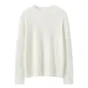 Suéter Básico Minimalista de Punto de Cuello Medio Alto para Mujer Hilo 100% Algodón Holgado Adelgazante Multicolor Suéter Base