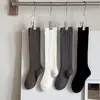 Calcetines de algodón peinado para otoño e invierno 2026, nuevos, clásicos, de color liso, para pantorrilla, de punto doble, adelgazantes, largos, estilo ballet, con felpa, para mujer