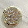Espelho Redondo de Strass de Cristal Dupla Face Portátil Mini Espelho de Bolso 70 Botão de Pressão Dourado Ouro Rosa Prata Espelho Pequeno