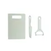 Conjunto de tábua de corte de plástico para cozinha, tábua de cortar, faca de legumes, faca de frutas, tesoura, portátil para exterior, conjunto de três peças