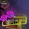 Letrero de Neón LED Luz Publicitaria de Maletero Puesto de Mercado Nocturno Luz Ambiental Letrero Portátil Personajes Luminosos