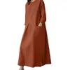 Vestido de Mujer de Manga Larga Nuevo 2023 Primavera Cuello Redondo Vestido Elegante Moda Casual para Mujer Vestido de Sol para Vacaciones