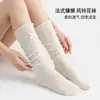 Nuevo producto de primavera y verano: Calcetines JK con lazo dulce y lindo apilados, calcetines para pantorrilla transpirables y cómodos, calcetines elásticos moldeadores y adelgazantes para mujer