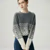 Nuevo Suéter de Punto Retro de Cachemira con Siete Puntos Engrosado de Cuello Redondo y Manga Larga con Base Jacquard Otoño/Invierno 2026