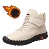 Zapatos de Algodón Cortos Gruesos de Estilo Nuevo Invierno 2025 con Forro de Felpa, Cierre de Velcro, Importación, Talla Grande, con Costuras Hechas a Mano y Tacones Gruesos para Mujer, Venta al por Mayor