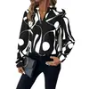 2024 Amazon Europa y América Transfronterizo deseo Comercio Exterior Camisa con Estampado para Mujer Cuello en V Casual Manga Larga Holgada