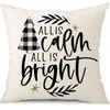 Juego de Fundas de Almohada Transfronterizas para Navidad Europea y Americana, Funda para Cojín de Sofá de Sala de Estar, Funda para Almohada de Cintura con Reno Papá Noel Árbol, Suministro de Fábrica