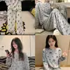 Pijama RX-Spring de manga larga de seda de leche, dulce y lindo, con personaje de dibujos animados, sudadera para niñas, adecuado para el hogar y el dormitorio, se puede usar en el exterior