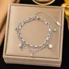 Pulsera de Acero de Titanio Dongguan Transfronteriza, No se Desvanece, Estilo Nuevo, Accesorios Japoneses y Coreanos, Pulsera para Mujer, Oro de 18K, Moderna, Lujo Ligero, Sensación de Alta Gama