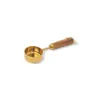 Copo medidor de aço inoxidável banhado a ouro colher medidora cabo de madeira de acácia colher medidora ferramenta de medição ferramenta de cozinha para assar de oito peças