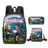 Mochila Escolar Estudiante Roblox Transfronteriza Estilo Coreano para Estudiantes de Primaria y Secundaria Mochila de Moda Trendy Estilo Ins Juego de Tres Piezas
