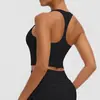 Sujetador Deportivo de Color Sólido Europeo y Americano Ropa Interior con Almohadillas en el Pecho Espalda Cruzada Chaleco Sujetador Casual Ropa de Yoga Top de Fitness de Secado Rápido