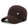 Gorra de Béisbol de Lana Rayada Otoño e Invierno para Personas de Mediana Edad y Mayores, Gorra con Visera Ancha, Gorra de Algodón R Dad, Gorro de Invierno Cálido para Adultos