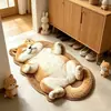 Alfombra de suelo de felpa sintética con forma irregular de dibujos animados lindos para baño del hogar, alfombrilla de pie absorbente de agua, decoración de dormitorio, alfombra resistente al desgaste