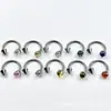 Anillo para la nariz de bola de circón de tres garras con punta cónica de aleación de titanio F136 Barra de herradura de titanio G23 Clavo de nariz de circón en barra C Joyería para perforaciones