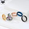 Comercio electrónico transfronterizo neutral simple estilo lujo ligero arena perlada esmerilada anillo de titanio y acero giratorio para aliviar el estrés joyería de mano moda