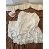 Conjunto de Pijama Estampado Casual Fresco para Mulheres Início do Outono Tamanho Plus Algodão Puro Pulôver Manga Longa Shorts Pode Ser Usado Fora de Casa Conjunto de Roupas