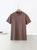 Nova coleção outono/inverno 2026: camiseta masculina versátil casual de manga curta, peça básica de novo estilo, top de gola média para homens