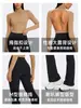 Conjunto de Roupa de Yoga Casual Europeu e Americano com Costas Abertas Grande para Mulheres Novo Alta Elasticidade Slim Fit Manga Longa Casual Versátil Conjunto de Yoga