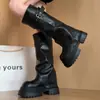 Botas de cavaleiro estilosas para mulheres, nova coleção outono/inverno 2026, botas longas da moda com solas grossas para aumento de altura e efeito emagrecedor, conversíveis em coturnos.