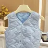 Nuevo chaleco azul sin mangas de estilo coreano para primavera y otoño para niñas, ropa infantil moderna y versátil