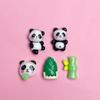 Desenho animado bonito super fofo bambu brotos de bambu panda resina acessórios DIY creme cola acessórios hairpin cabeça corda geladeira adesivo