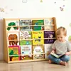 Estantería de juguete de madera maciza transfronteriza Estantería de almacenamiento de juguetes para jardín de infancia Montessori Estantería de libros para niños multicapa Organizador de juguetes
