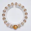 Lluvia de Flores de Peral FrescuraPulsera de Cristal Blanco Natural para Mujer, Versátil Lámina de Oro Koi Pulsera Brillante de Moda Venta al por Mayor