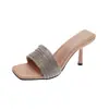 Elegantes sandalias de strass estilo socialité francesa, zapatos de hada, sandalias de tacón alto para verano 2026 para uso en exteriores