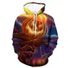 Venda direta estação independente fornecimento série Halloween casais abóbora caveira estampa 3D masculino solto suéter chapéu
