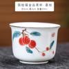 Taza de té grande de oro pintada a mano, color bajo esmaltado, taza de té de porcelana blanca dulce, taza maestra, taza de té de kung fu de cerámica de jade suet