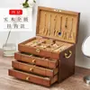 Caja de Joyería de Madera Maciza, Completamente Cerrable con Llave, Gran Capacidad, Caja de Almacenamiento de Joyería Multifuncional, Joyero, Regalo de Boda, Almacenamiento Tipo Cajón