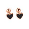 Nuevos aretes pequeños de amor negros suministro transfronterizo diseño de pegamento aretes en forma de corazón negro oscuro aretes de tensor de viento