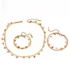 Tobillera de Doble Capa Estilo Transfronterizo para Mujer, Versátil y Elegante Tobillera de Acero Inoxidable de Doble Capa con Amatista y Cristal Rojo