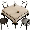 Mantel Cuadrado de Tela de PVC Estilo Americano, Impermeable, Resistente al Aceite, Lavable, Mantel para Mesa Cuadrada de Café, Base Resistente al Calor