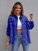 Chaqueta de Mezclilla Nueva Europea y Americana Transfronteriza para Mujer Color Sólido Chaqueta Holgada Camisa de Mezclilla Larga de Manga Larga para Mujer