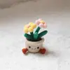 Adornos Pequeños de Escritorio Terminados Lana Tejida a Mano Ganchillo Flores Artificiales Tulipanes Suculentas en Maceta Adornos de Flores Falsas