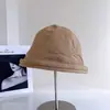 Sombrero de Pescador de Algodón y Lino con Ala Curvada Estilo Japonés para Mujer, Nuevo Otoño Retro Versátil Sombrilla Protección Solar Elegante Sombrero de Pescador de Moda