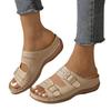 Zapatillas de mujer de talla grande transfronterizas 2024 nuevas europeas y americanas de suela gruesa con hebilla de cinturón de una palabra, zapatos casuales de cabeza redonda, talla 35-43