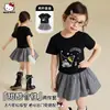 Conjunto de Verano para Niñas 2026 Estilo Nuevo Ropa para Niños Talla Mediana y Grande, Conjunto de Dos Piezas Elegante con Falda de Cuadros Estilo Capullo de Manga Corta