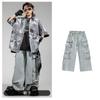 Roupas Infantis Hip-Hop Moda Street Dance Infantil Tendência Camisa Vintage Legal Roupa para Meninos Roupa de Performance Hip-Hop para Meninas