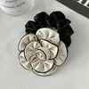 Diadema Elegante Tela Camelia Goma para el Cabello Moda Banda Elástica para el Cabello Alta Elasticidad Duradera Cuerda para Cola de Caballo