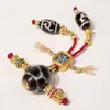Set de Ágata Dzi de Tres Ojos de Xizang con Oro Arena Pulsera de Eje Universal Accesorios DIY Hecho a Mano al por Mayor