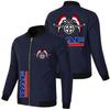 Chaqueta de Hombre Azul Deportiva Talla Grande Moderna Comercio Exterior Cierre Holgada Estilo Motociclista Punk Estándar de Coche